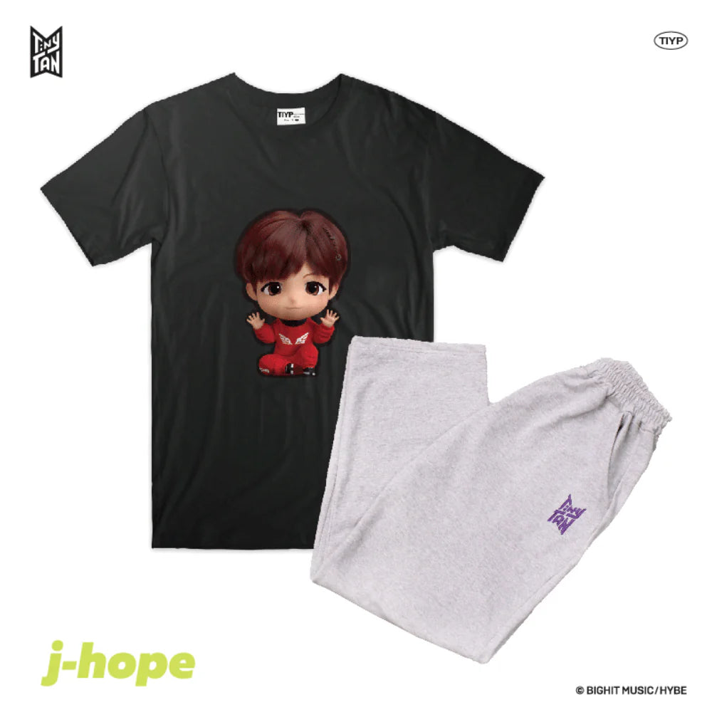 TinyTAN Official Licensed 3D Black Loungewear by TIYP - J-HOPE