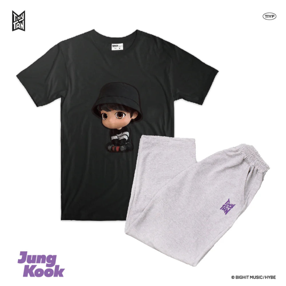 TinyTAN Official Licensed 3D Black Loungewear by TIYP - JUNGKOOK