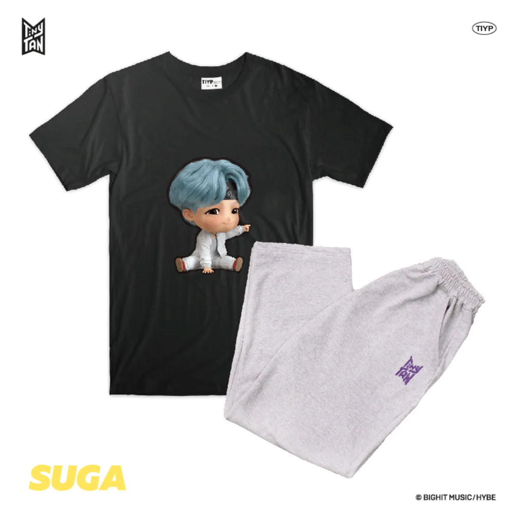 TinyTAN Official Licensed 3D Black Loungewear by TIYP - SUGA